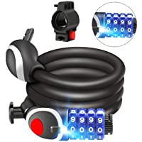 Awroutdoor Candado de Bicicleta Seguridad Candado de Cable Mejor Combinación con Flexible montaje Cable de Bloqueo…